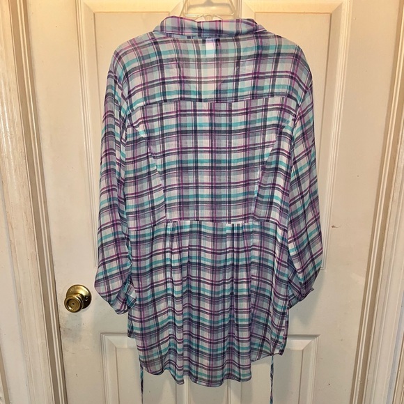 TORRID Women’s Plaid Button Down Top. Sz 1X (Torrid 1). - Picture 4 of 6